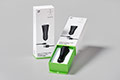button to the belkin 2-port car charger