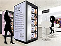 button to a luxhair store display rendering